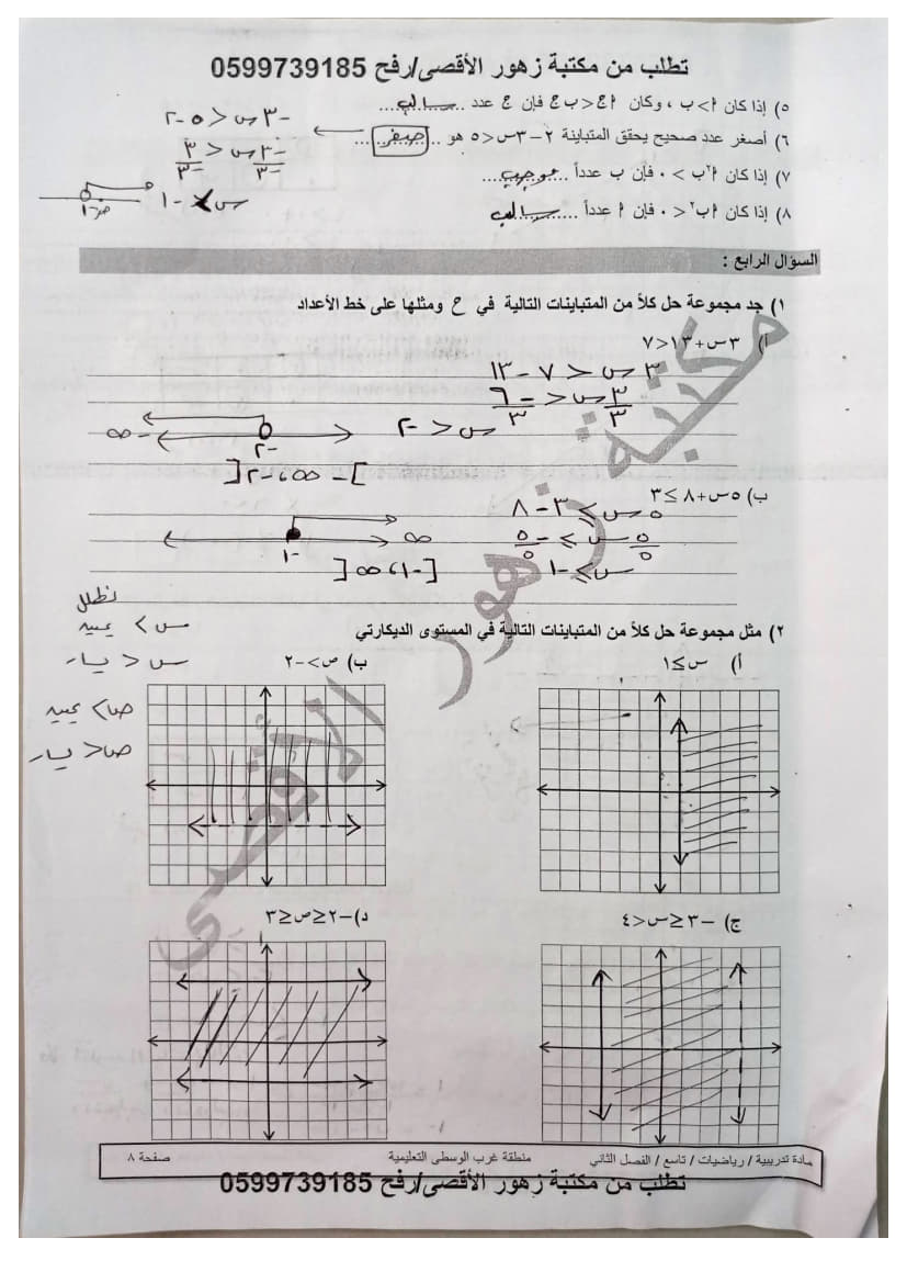 ورقة عمل في الوحدة السادسة (الجبر وتطبيقات الحاسب) تاسع ف2 مجابة 3.jpg