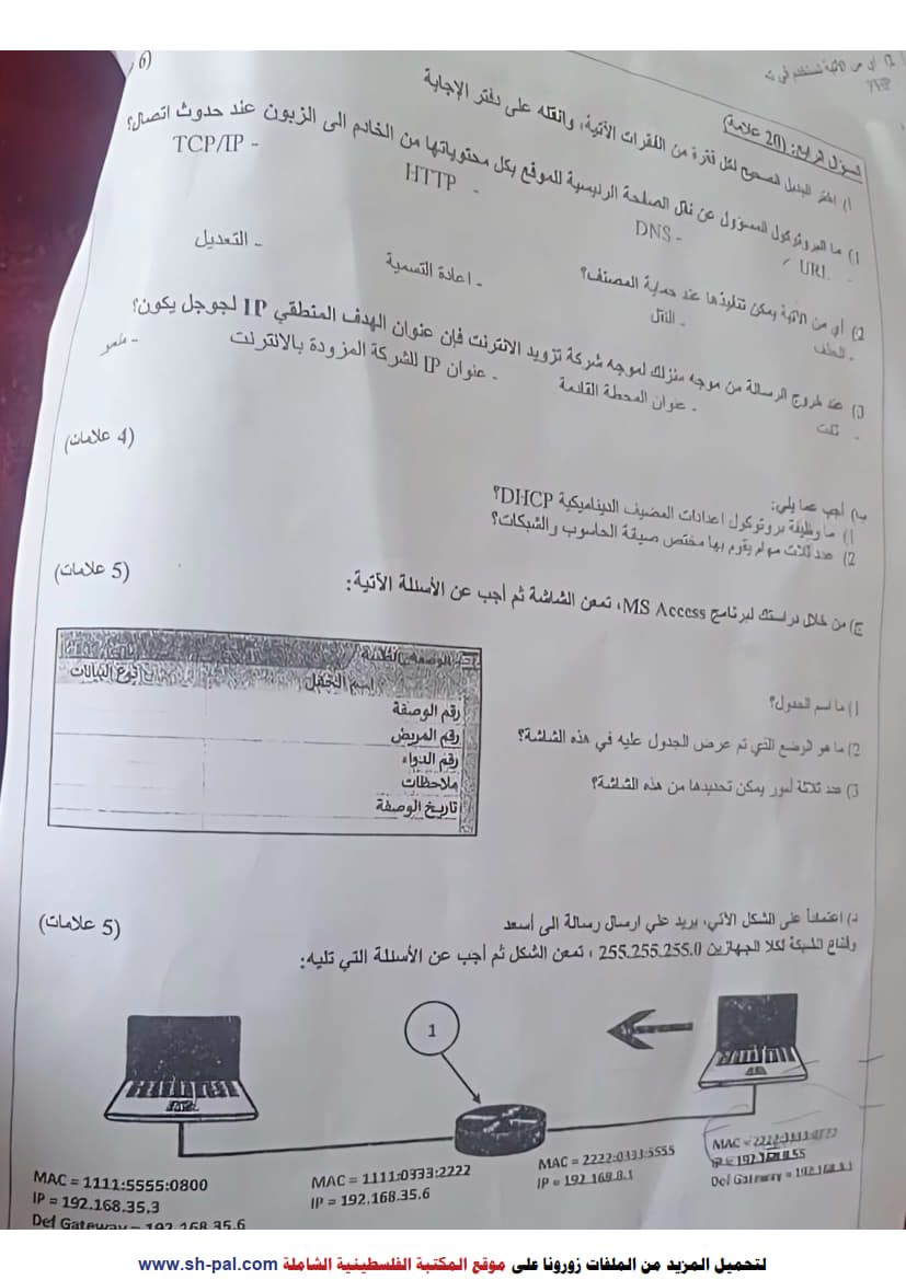 امتحان تجريبي تكنولوجيا توجيهي جميع الفروع عدا العلمي والصناعي 2025 (بيت لحم) 8.jpg